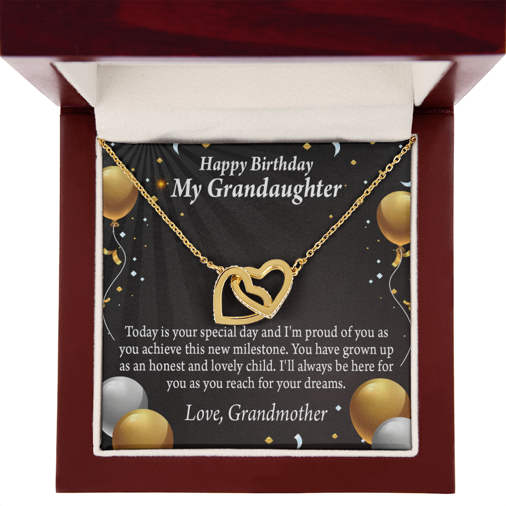 To Granddaughter Birthday Card Special Day Inseparable Necklace-Express Your Love Gifts