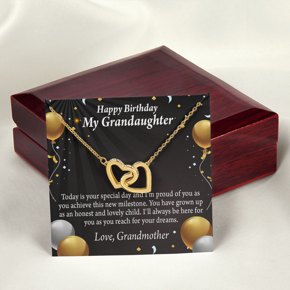 To Granddaughter Birthday Card Special Day Inseparable Necklace-Express Your Love Gifts
