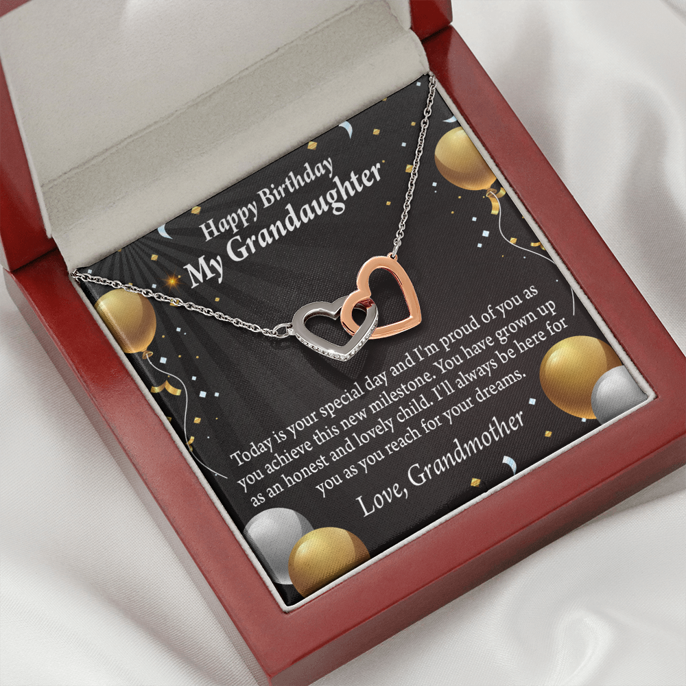 To Granddaughter Birthday Card Special Day Inseparable Necklace-Express Your Love Gifts