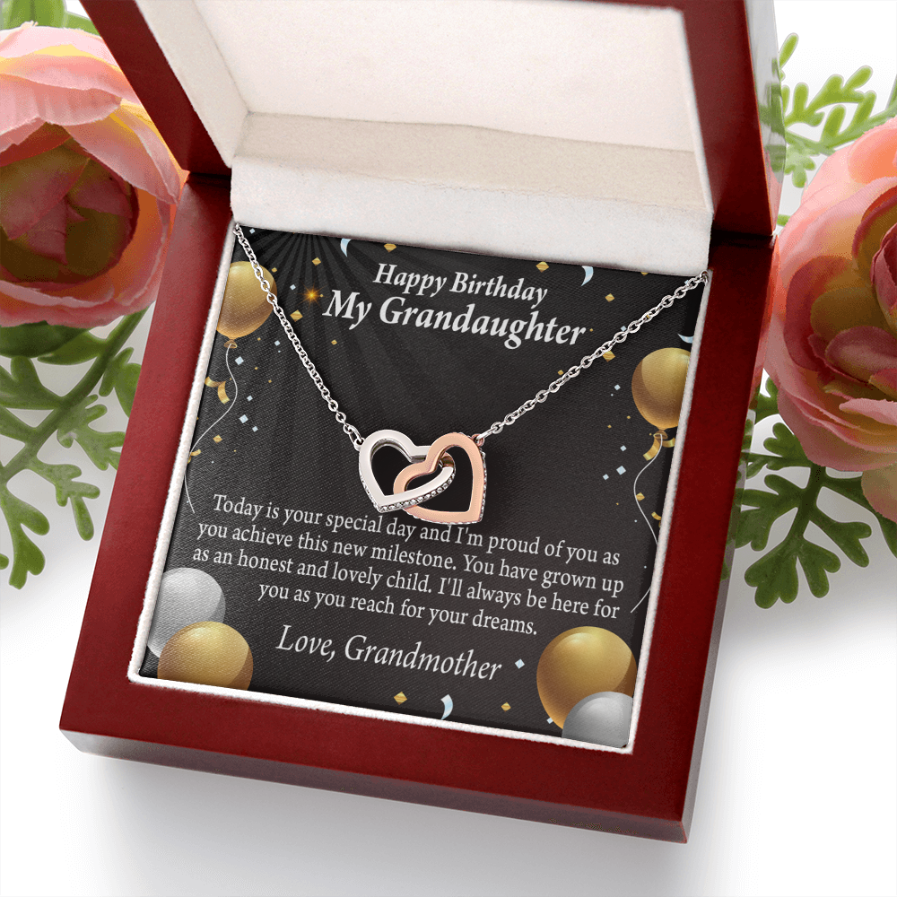 To Granddaughter Birthday Card Special Day Inseparable Necklace-Express Your Love Gifts