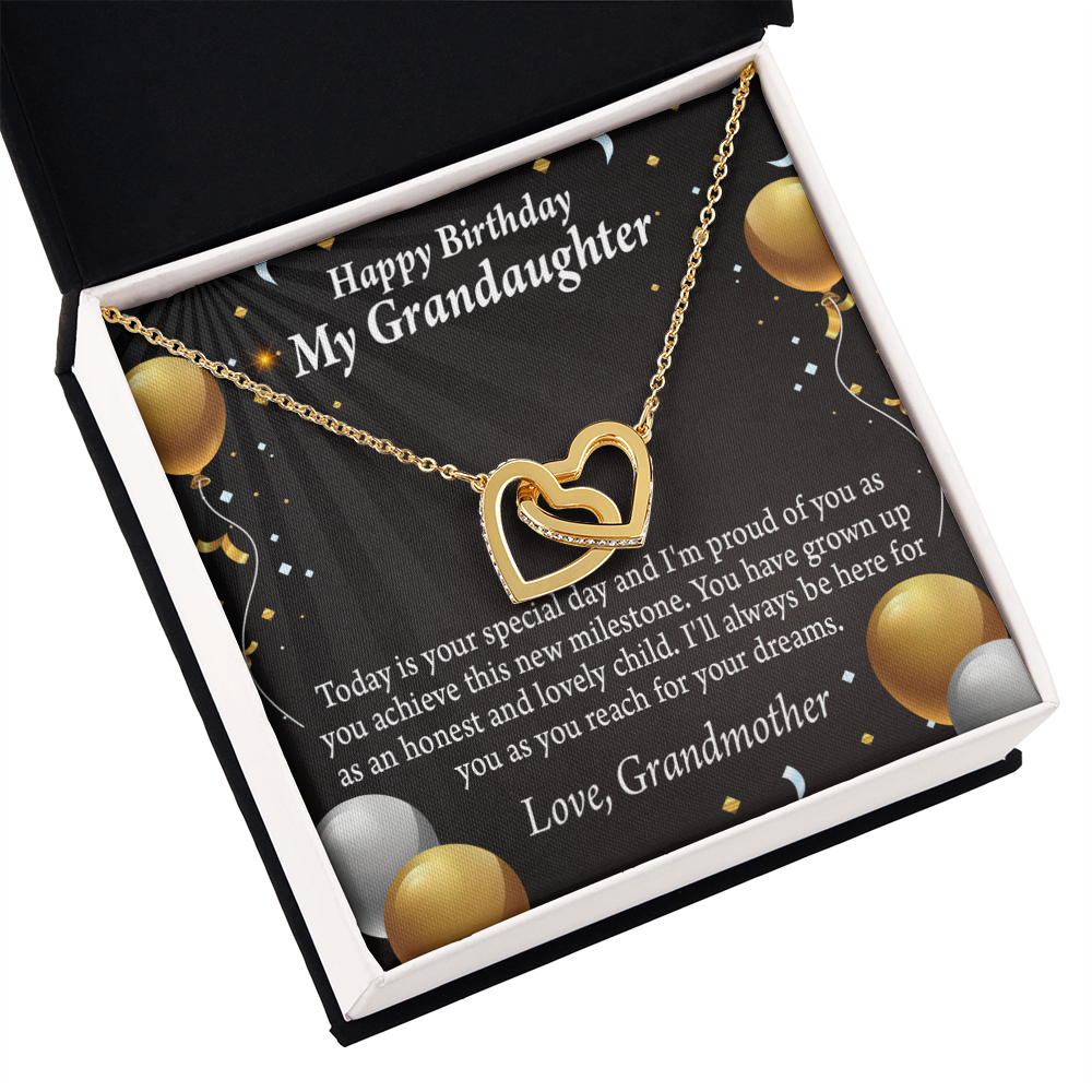 To Granddaughter Birthday Card Special Day Inseparable Necklace-Express Your Love Gifts