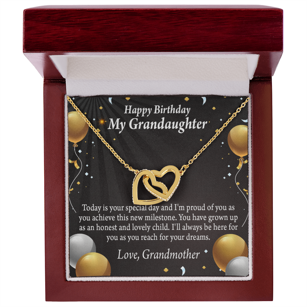 To Granddaughter Birthday Card Special Day Inseparable Necklace-Express Your Love Gifts