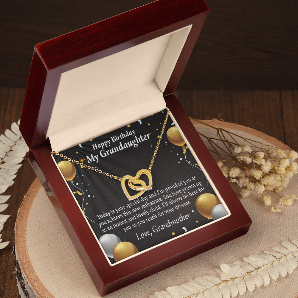To Granddaughter Birthday Card Special Day Inseparable Necklace-Express Your Love Gifts