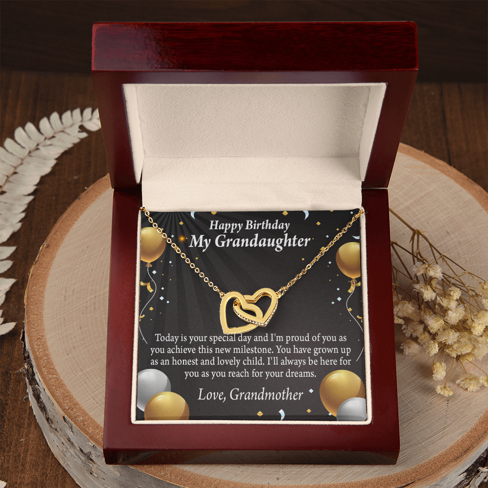 To Granddaughter Birthday Card Special Day Inseparable Necklace-Express Your Love Gifts
