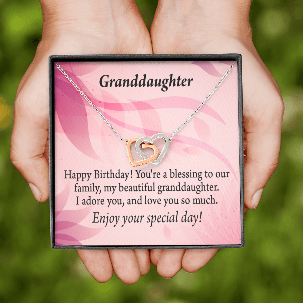 To Granddaughter Birthday Message Inseparable Necklace-Express Your Love Gifts