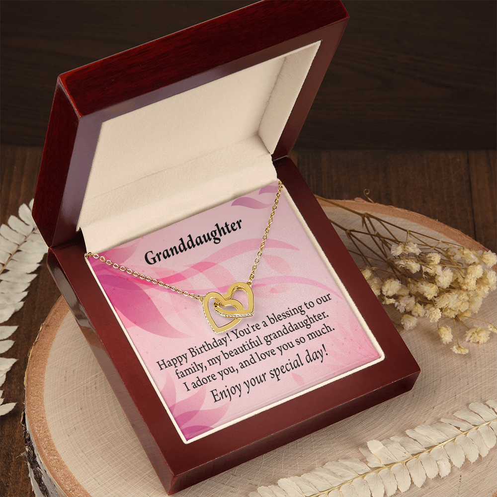 To Granddaughter Birthday Message Inseparable Necklace-Express Your Love Gifts