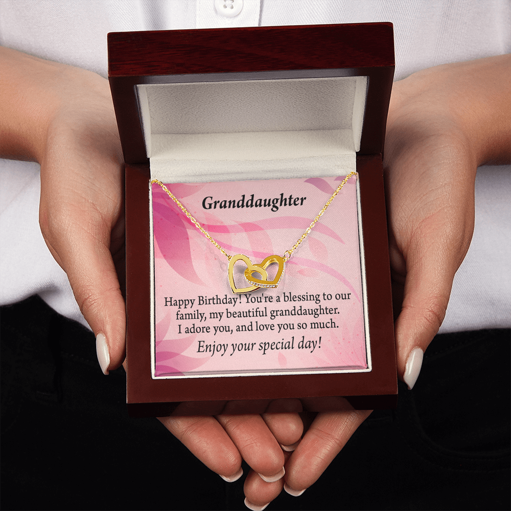 To Granddaughter Birthday Message Inseparable Necklace-Express Your Love Gifts