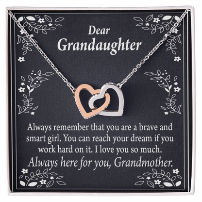 To Granddaughter Brave and Smart Inseparable Necklace-Express Your Love Gifts