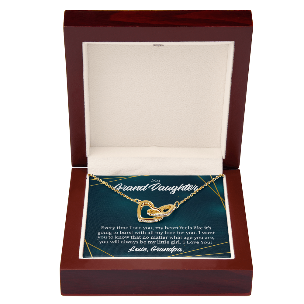 To Granddaughter Every Time Grandpa Sees You Inseparable Necklace-Express Your Love Gifts