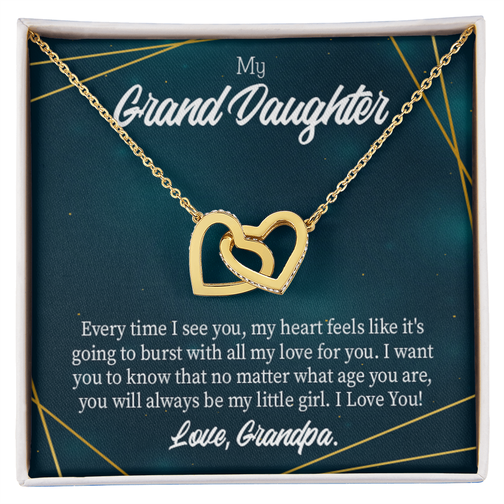 To Granddaughter Every Time Grandpa Sees You Inseparable Necklace-Express Your Love Gifts