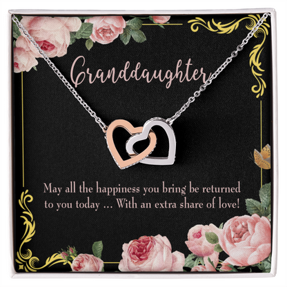 To Granddaughter Extra Share of Love Inseparable Necklace-Express Your Love Gifts