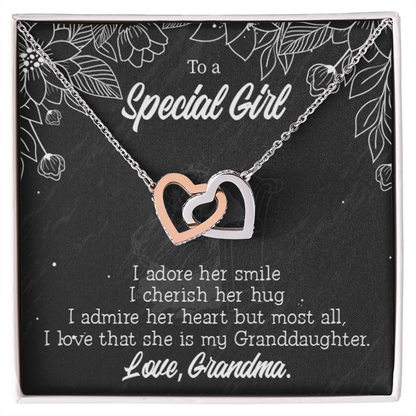 To Granddaughter Grandma Adores You Inseparable Necklace-Express Your Love Gifts