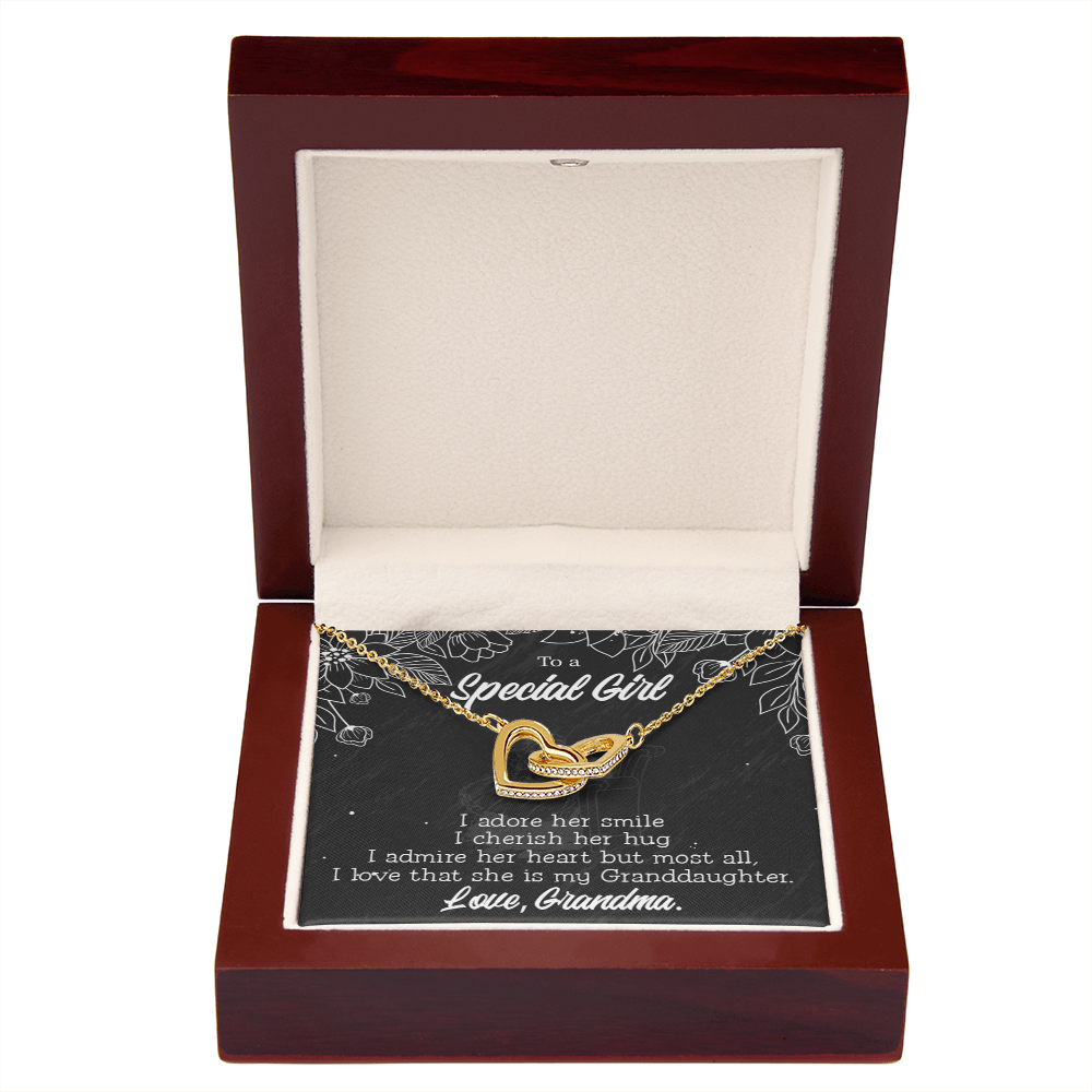 To Granddaughter Grandma Adores You Inseparable Necklace-Express Your Love Gifts