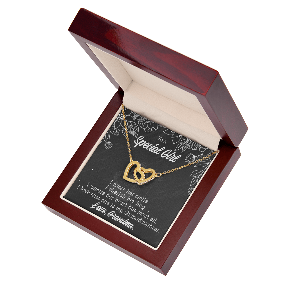 To Granddaughter Grandma Adores You Inseparable Necklace-Express Your Love Gifts