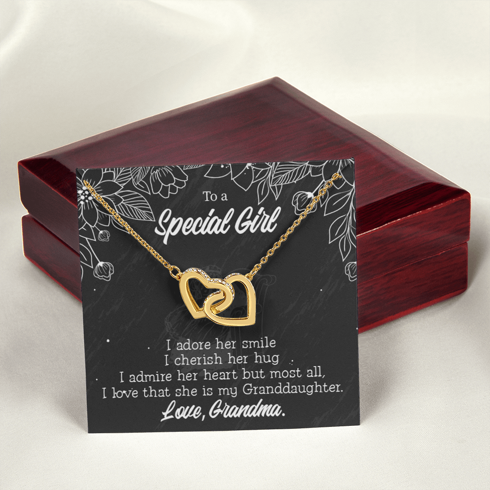 To Granddaughter Grandma Adores You Inseparable Necklace-Express Your Love Gifts