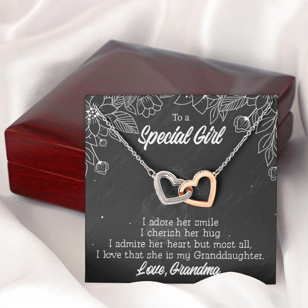 To Granddaughter Grandma Adores You Inseparable Necklace-Express Your Love Gifts