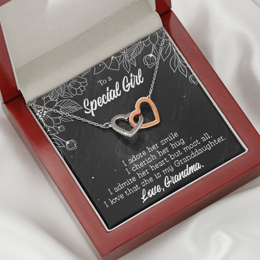 To Granddaughter Grandma Adores You Inseparable Necklace-Express Your Love Gifts