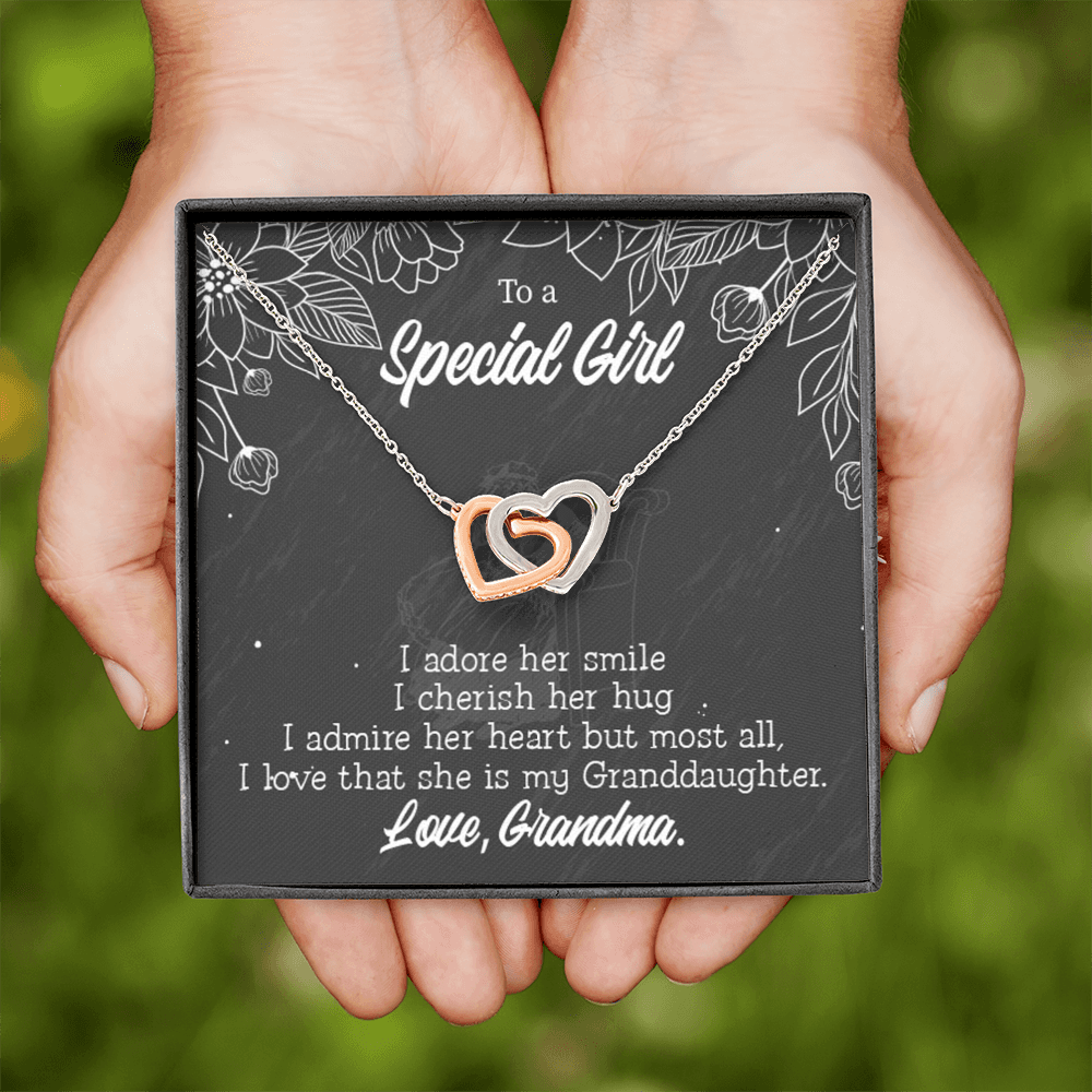 To Granddaughter Grandma Adores You Inseparable Necklace-Express Your Love Gifts