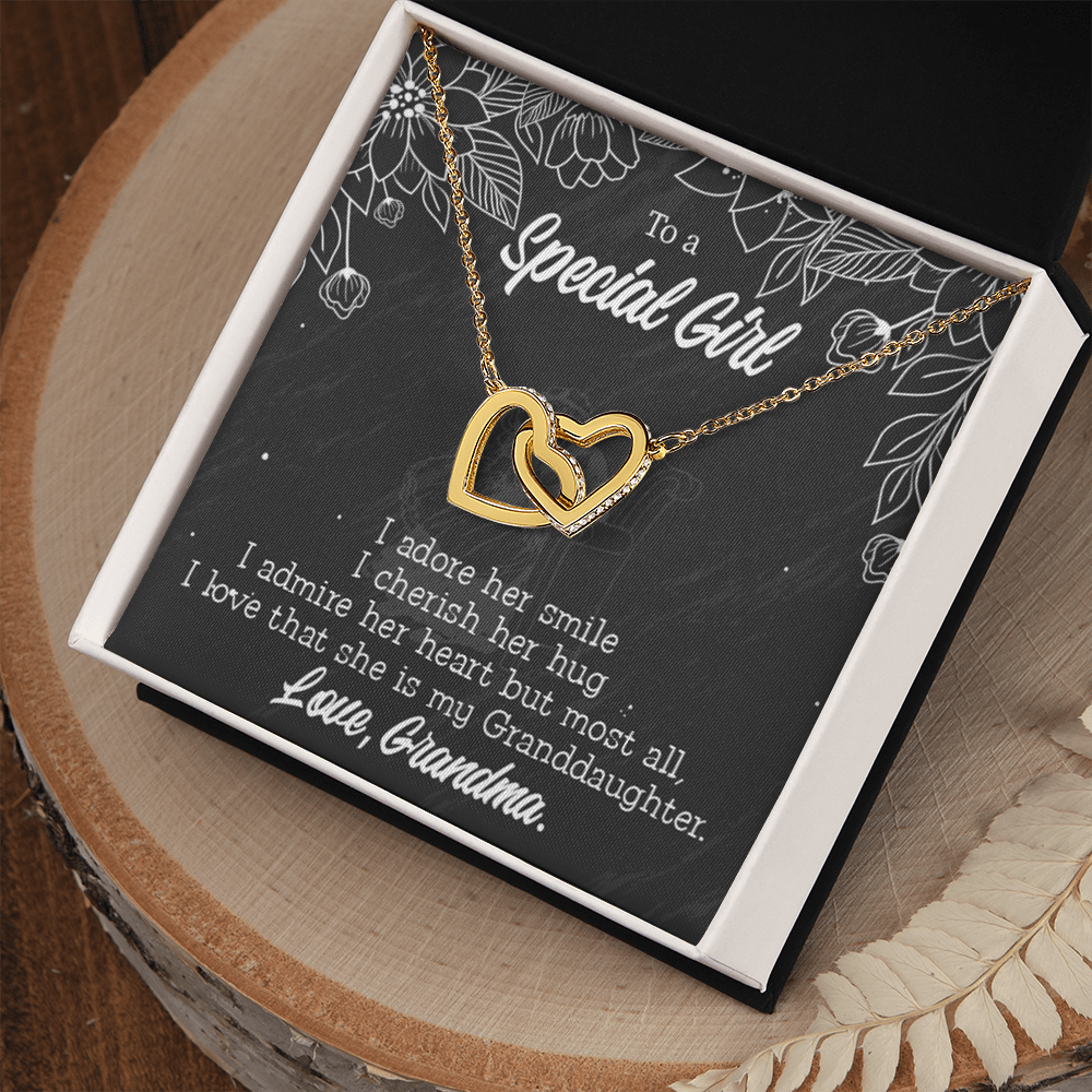 To Granddaughter Grandma Adores You Inseparable Necklace-Express Your Love Gifts
