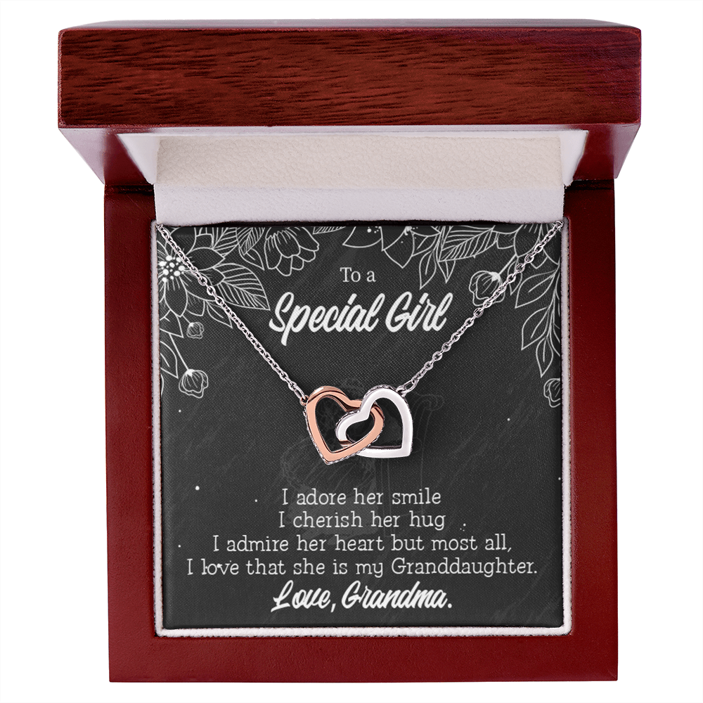To Granddaughter Grandma Adores You Inseparable Necklace-Express Your Love Gifts