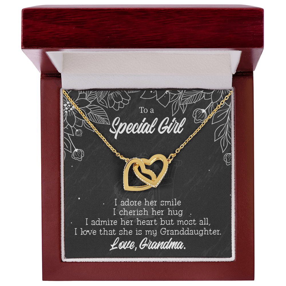 To Granddaughter Grandma Adores You Inseparable Necklace-Express Your Love Gifts