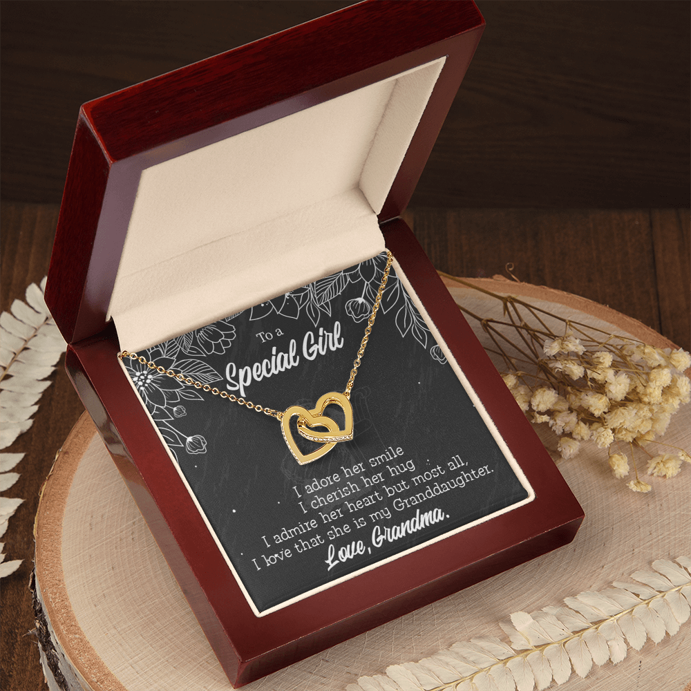 To Granddaughter Grandma Adores You Inseparable Necklace-Express Your Love Gifts