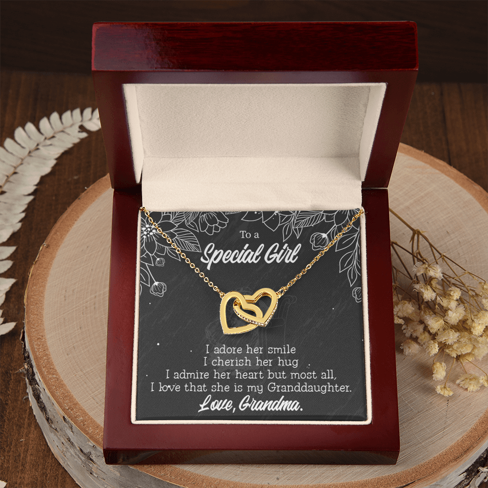 To Granddaughter Grandma Adores You Inseparable Necklace-Express Your Love Gifts