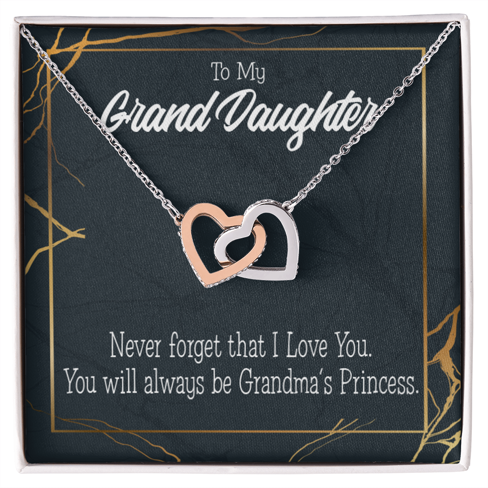 To Granddaughter Grandma's Princess Inseparable Necklace-Express Your Love Gifts