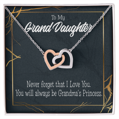 To Granddaughter Grandma's Princess Inseparable Necklace-Express Your Love Gifts