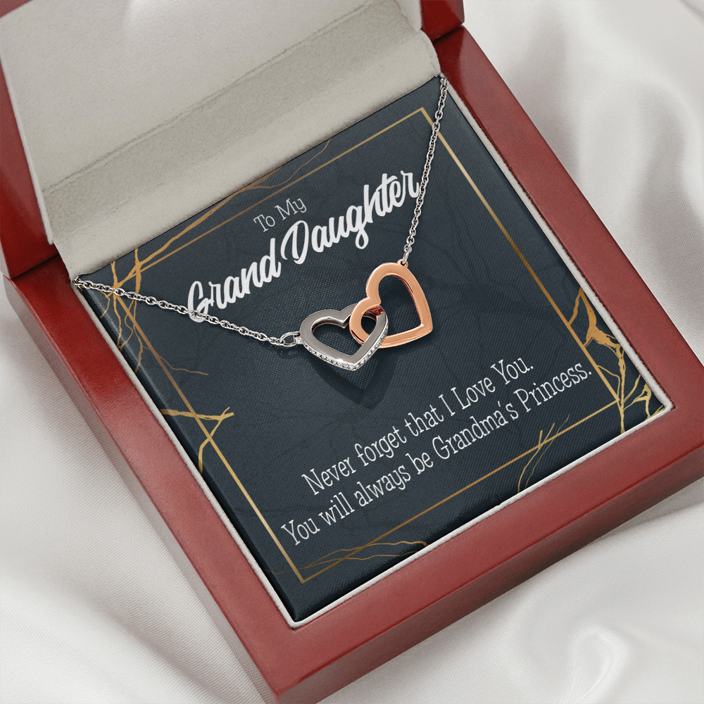 To Granddaughter Grandma's Princess Inseparable Necklace-Express Your Love Gifts