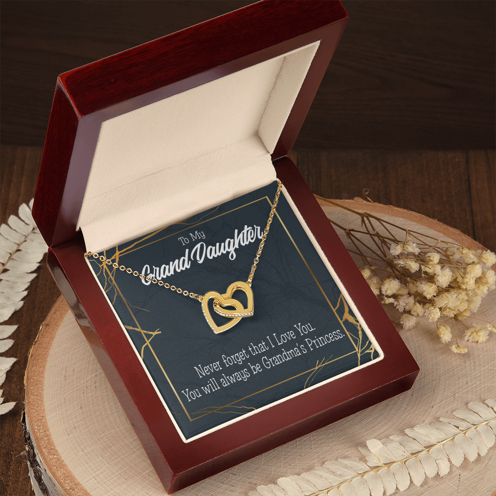 To Granddaughter Grandma's Princess Inseparable Necklace-Express Your Love Gifts