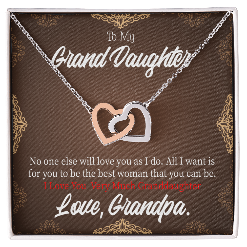 To Granddaughter Grandpa Encouragement Inseparable Necklace-Express Your Love Gifts