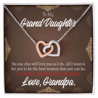 To Granddaughter Grandpa Encouragement Inseparable Necklace-Express Your Love Gifts