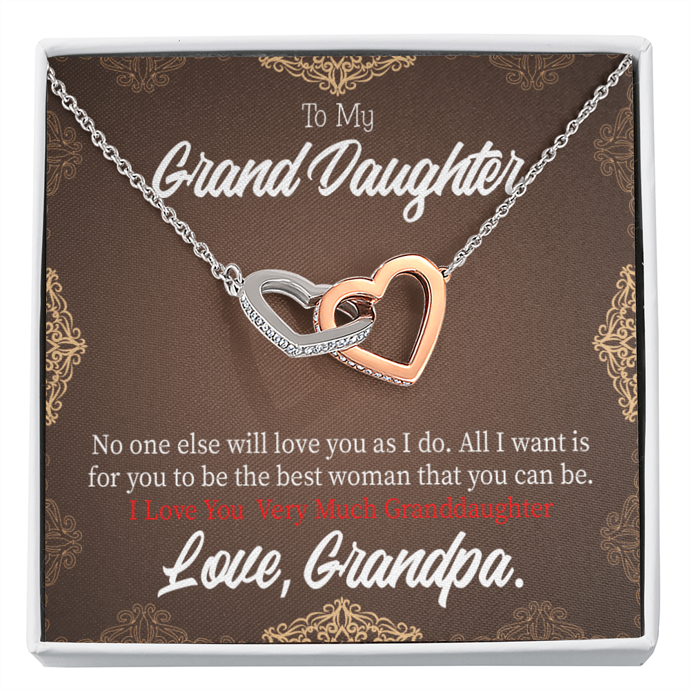 To Granddaughter Grandpa Encouragement Inseparable Necklace-Express Your Love Gifts