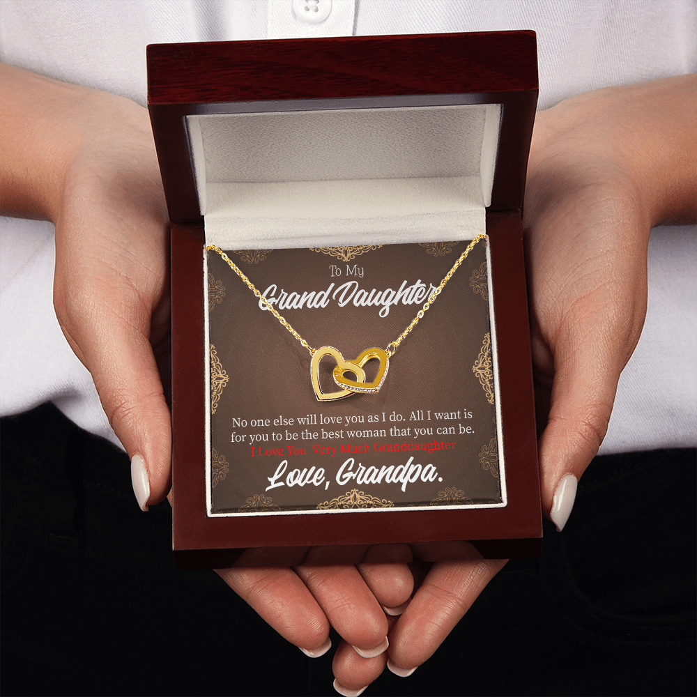 To Granddaughter Grandpa Encouragement Inseparable Necklace-Express Your Love Gifts