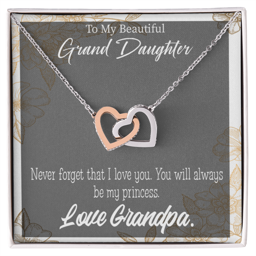 To Granddaughter Grandpa's Princess Inseparable Necklace-Express Your Love Gifts
