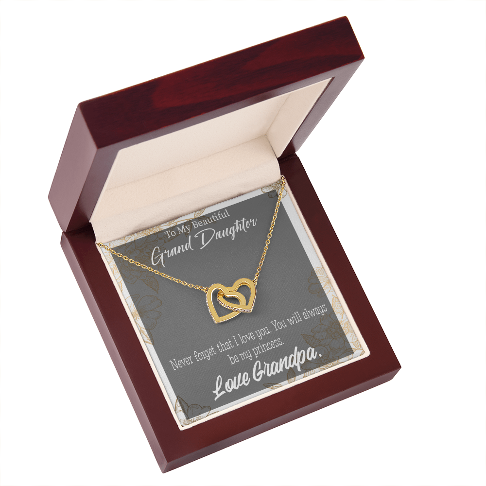 To Granddaughter Grandpa's Princess Inseparable Necklace-Express Your Love Gifts