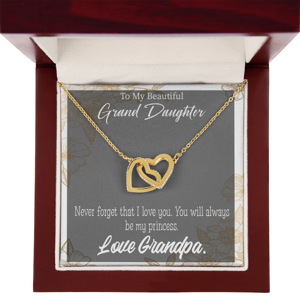 To Granddaughter Grandpa's Princess Inseparable Necklace-Express Your Love Gifts
