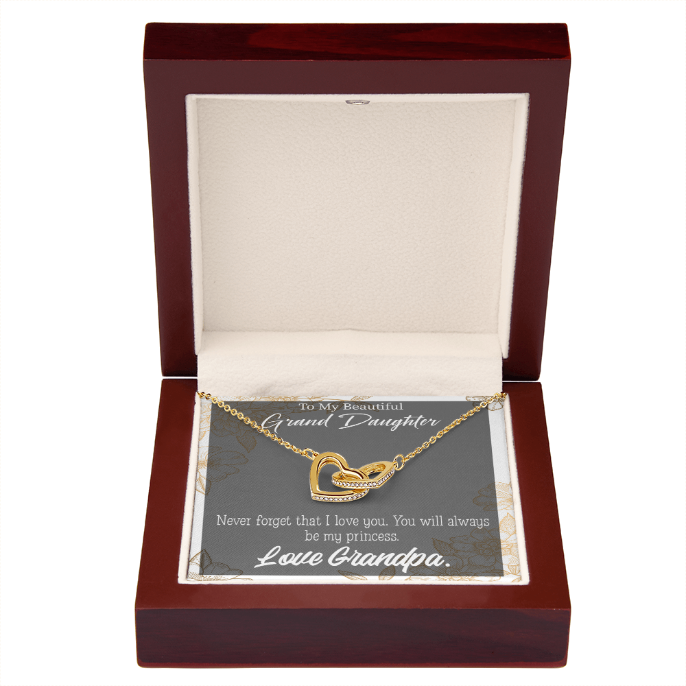 To Granddaughter Grandpa's Princess Inseparable Necklace-Express Your Love Gifts