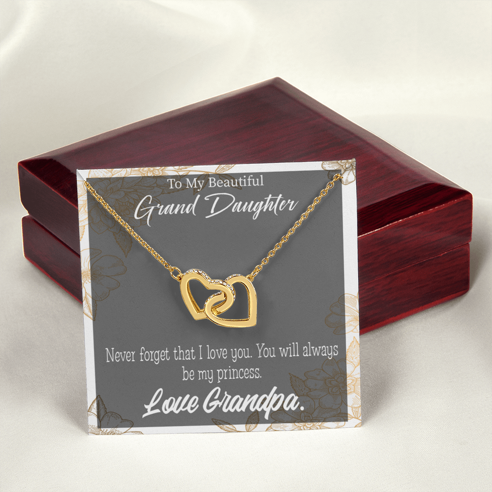 To Granddaughter Grandpa's Princess Inseparable Necklace-Express Your Love Gifts