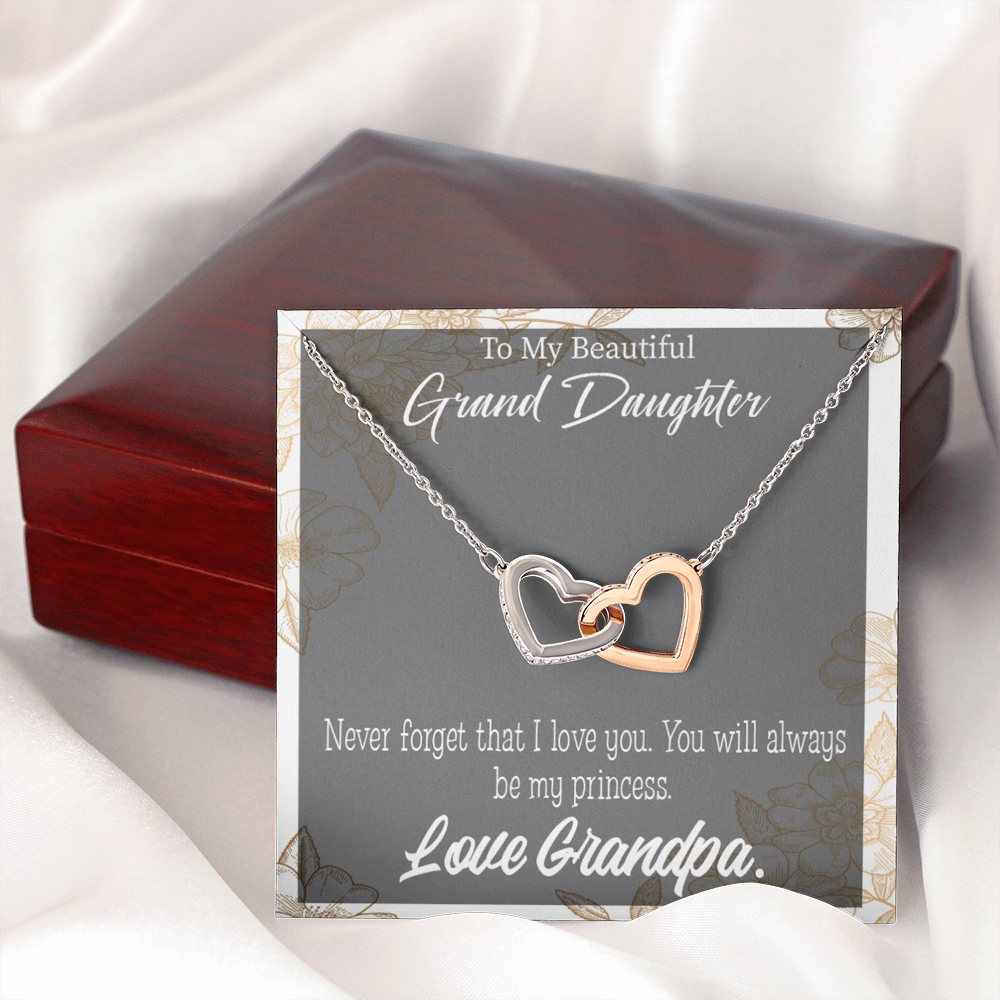 To Granddaughter Grandpa's Princess Inseparable Necklace-Express Your Love Gifts