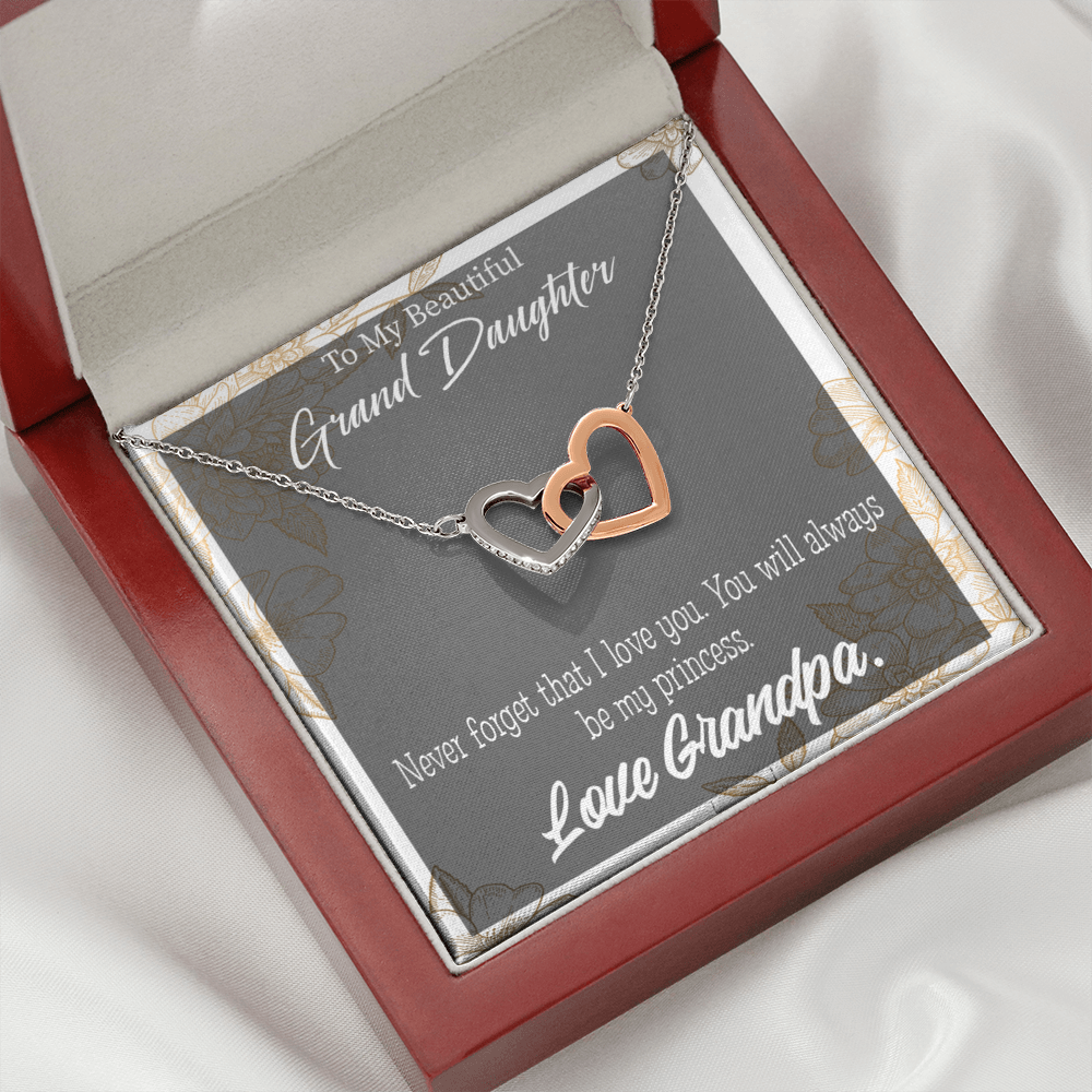 To Granddaughter Grandpa's Princess Inseparable Necklace-Express Your Love Gifts