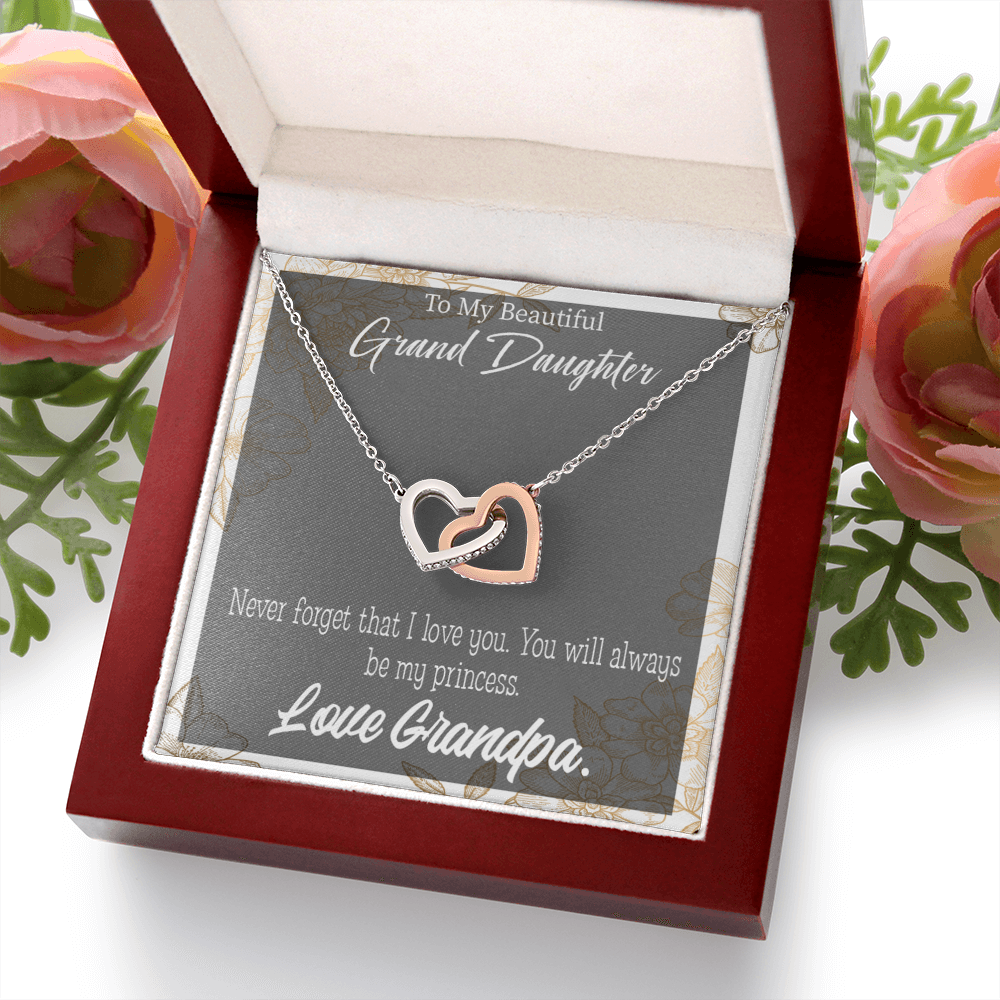 To Granddaughter Grandpa's Princess Inseparable Necklace-Express Your Love Gifts