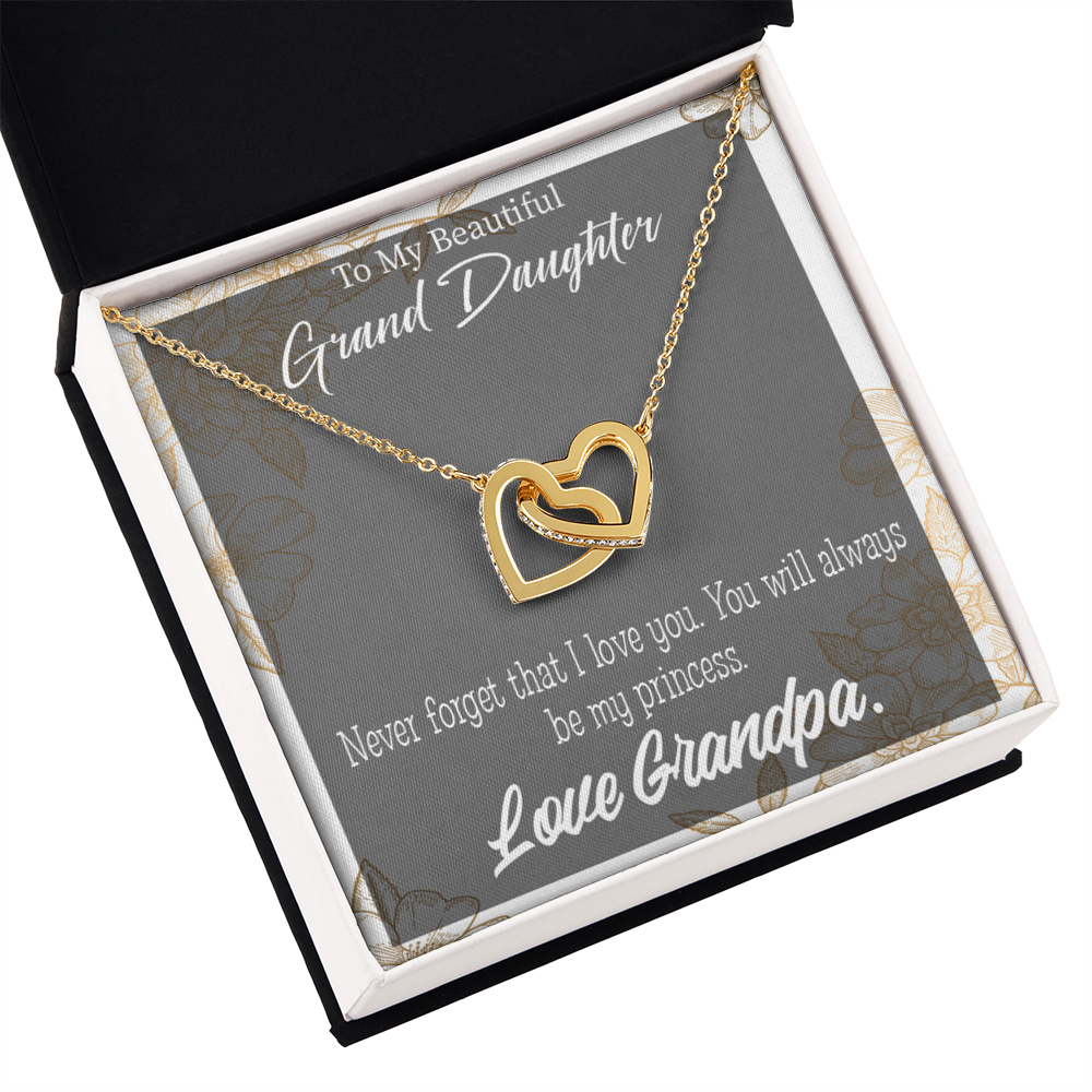To Granddaughter Grandpa's Princess Inseparable Necklace-Express Your Love Gifts