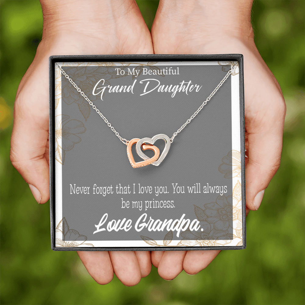 To Granddaughter Grandpa's Princess Inseparable Necklace-Express Your Love Gifts