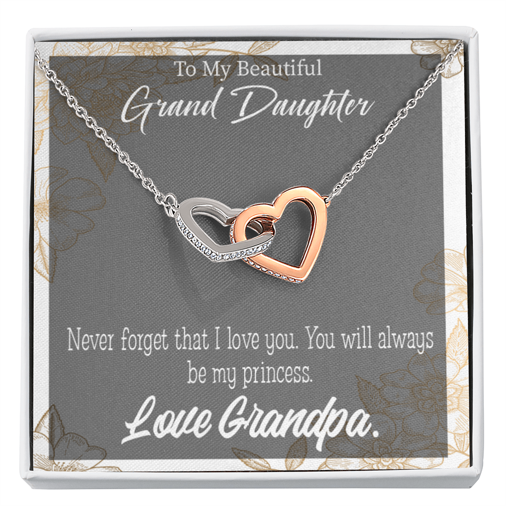 To Granddaughter Grandpa's Princess Inseparable Necklace-Express Your Love Gifts