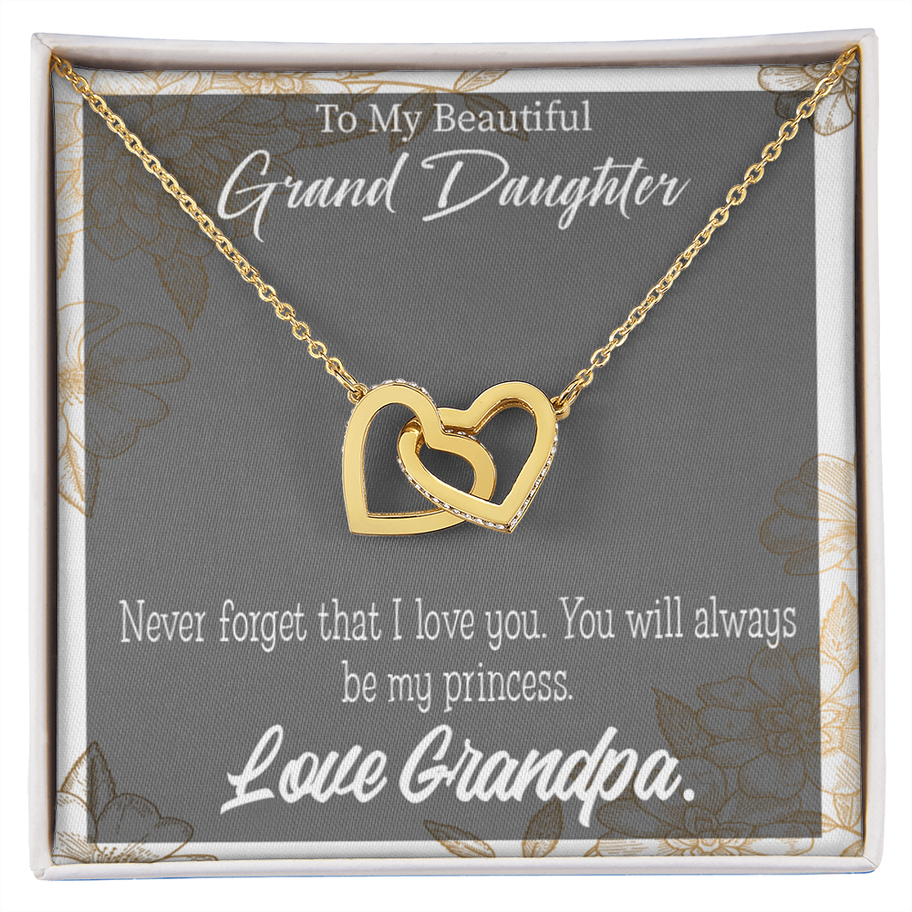 To Granddaughter Grandpa's Princess Inseparable Necklace-Express Your Love Gifts