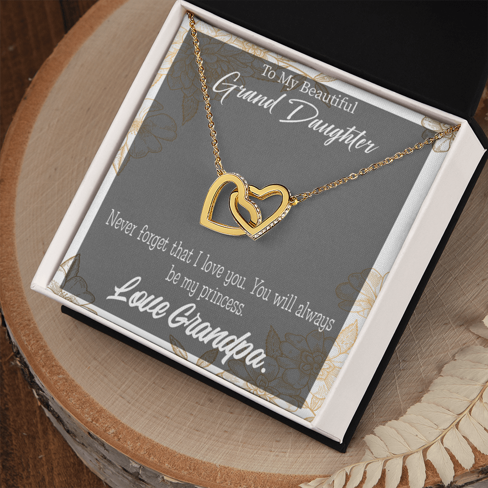 To Granddaughter Grandpa's Princess Inseparable Necklace-Express Your Love Gifts