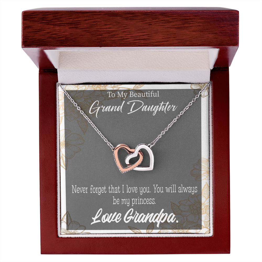 To Granddaughter Grandpa's Princess Inseparable Necklace-Express Your Love Gifts