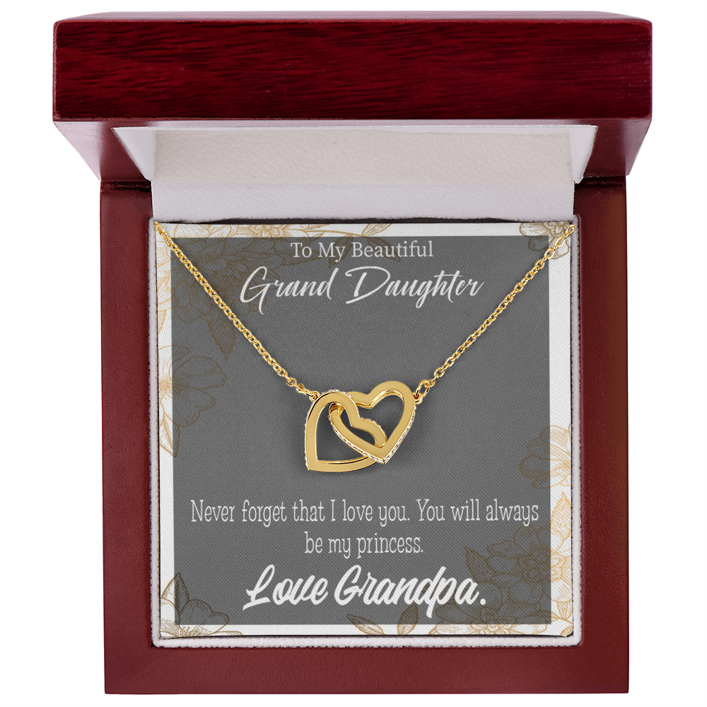 To Granddaughter Grandpa's Princess Inseparable Necklace-Express Your Love Gifts